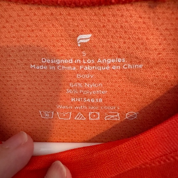 Fabletics Performance Tee - Orange - Small - Picture 2 of 3